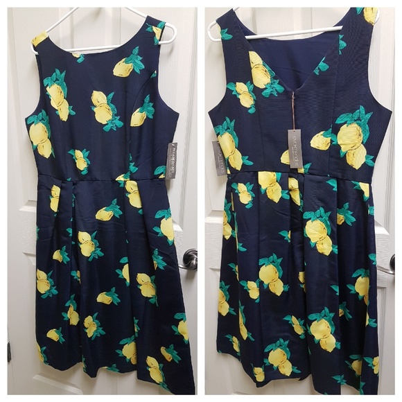 NWT Felicity Lemon Print Eva Mendes Dress - Picture 2 of 5